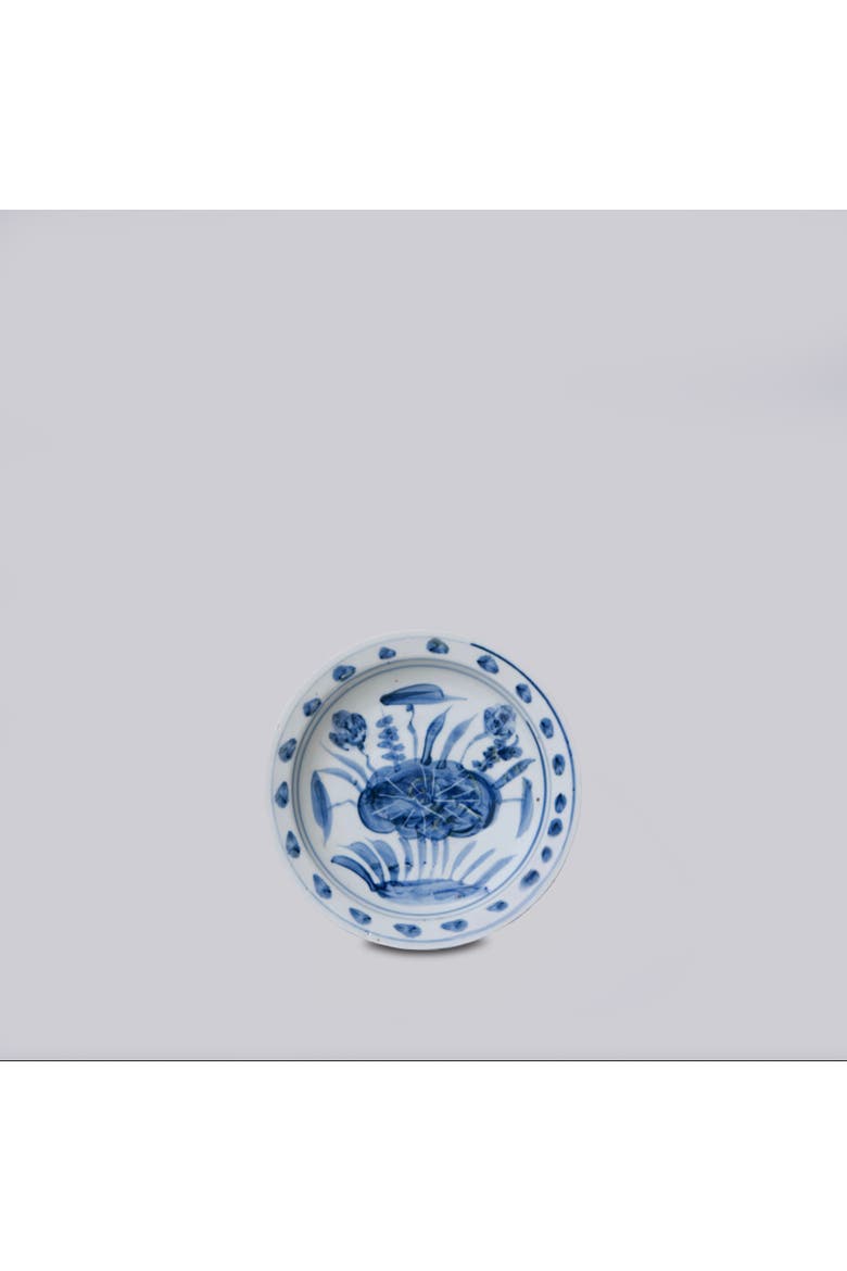Small Porcelain Lotus Dish, Main, color, Blue + White