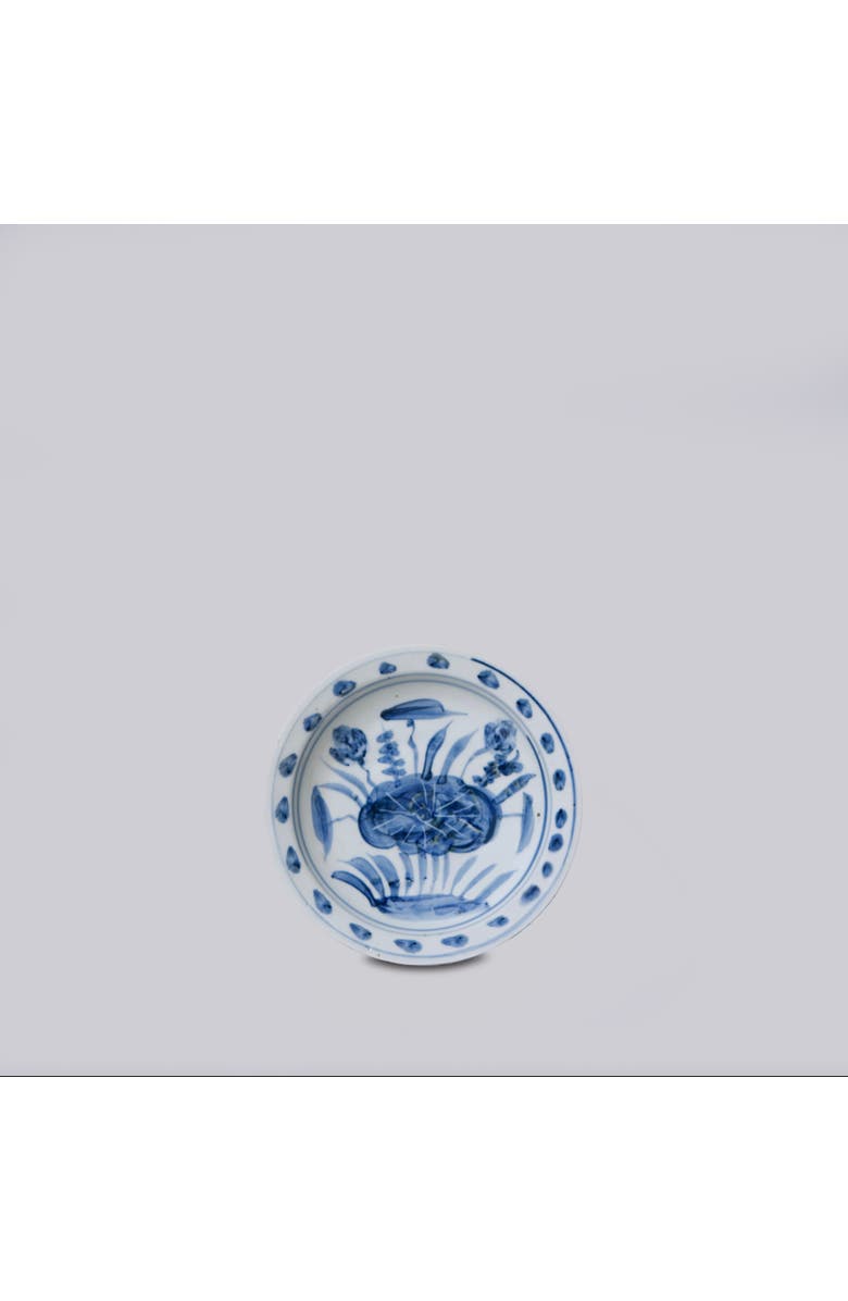 Cobalt Guild Small Porcelain Lotus Dish, Main, color, Blue + White