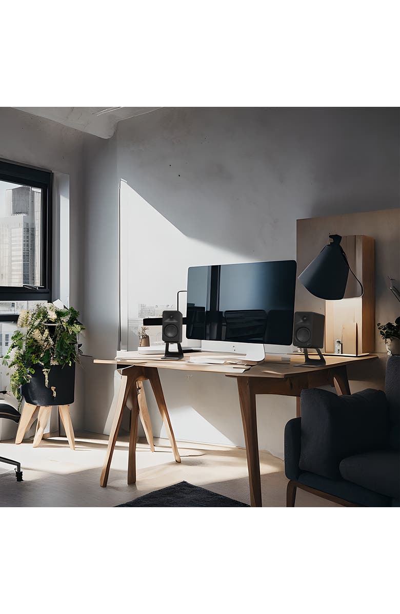 Kanto ORA Powered Reference Desktop Speakers with Bluetooth - Pair, Alternate, color, Black