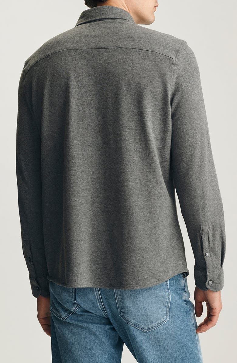 Mavi Jeans <p>Cotton Knit Button-Up Shirt</p>, Alternate, color, Dark Grey Melange