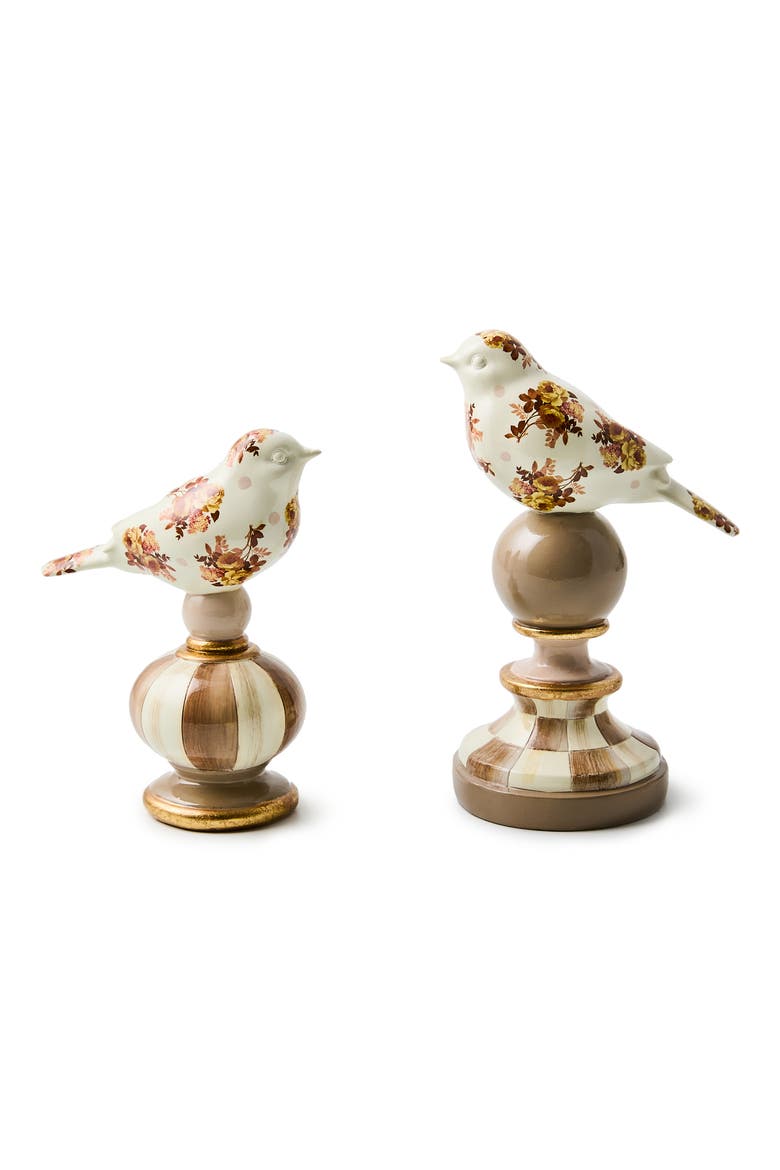 Wild Rose Bird Set of 2 Figurines, Main, color, BROWN