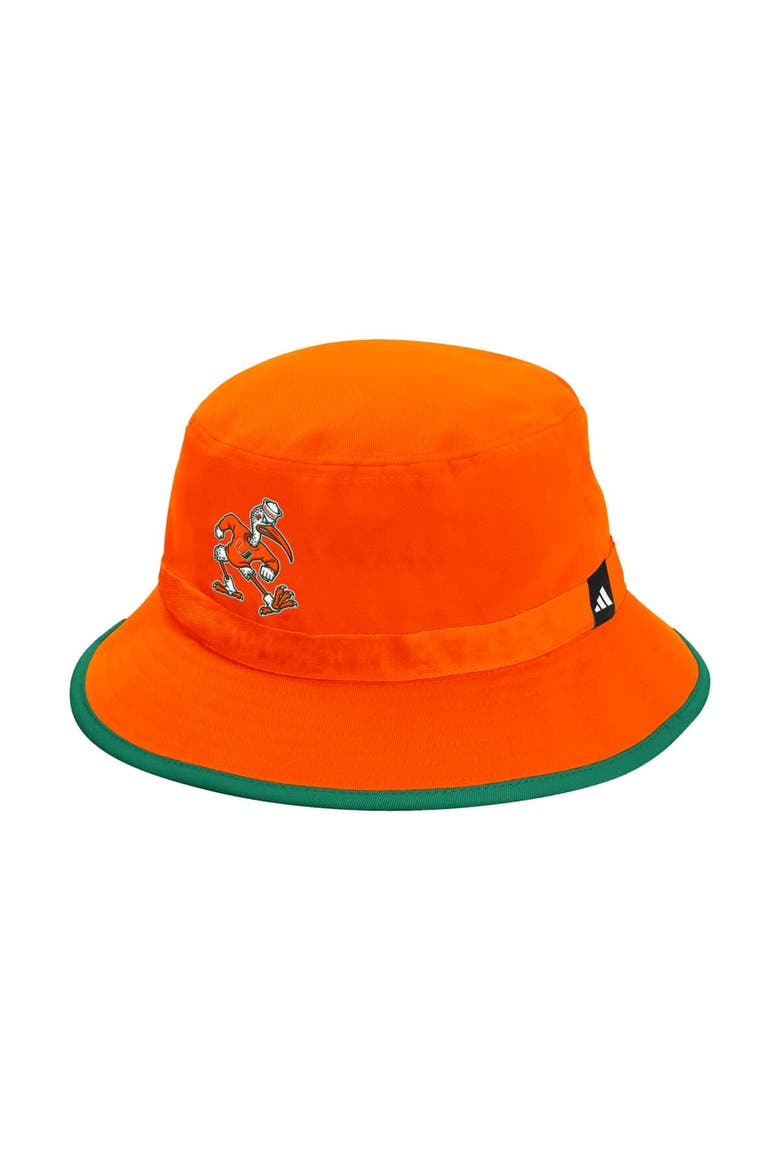 Men's adidas  Orange Miami Hurricanes Bucket Hat, Main, color, Orange