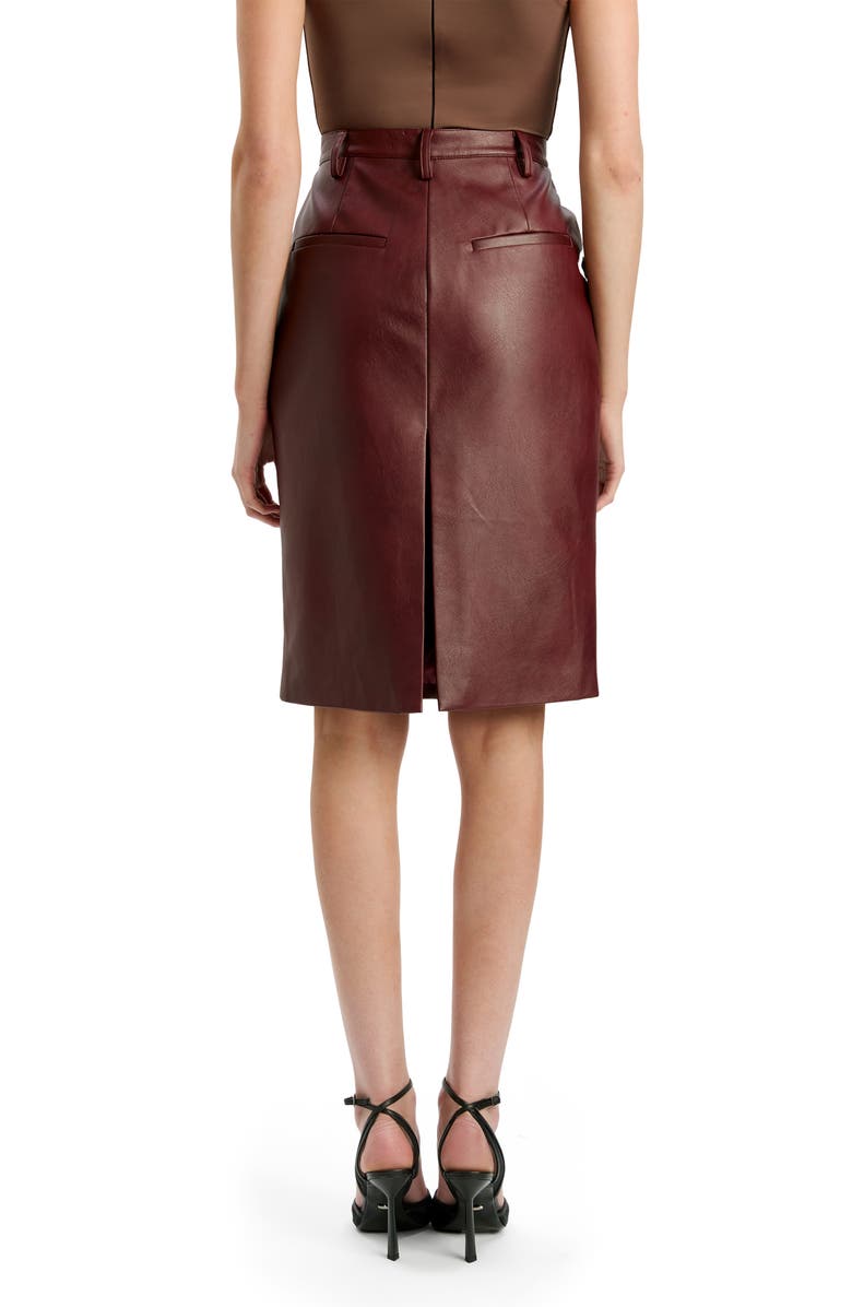 Bardot Phenix Faux Leather Pencil Skirt, Alternate, color, Burgundy