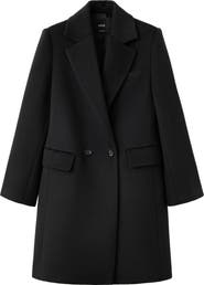 MANGO Double Breasted Wool Coat