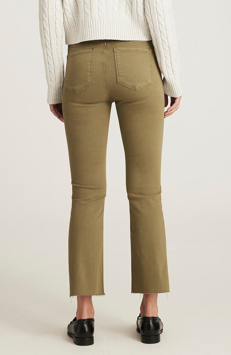 Mavi Jeans Anika High Waist Raw Hem Crop Flare Jeans, Alternate, color, Dark Olive Flex Blue