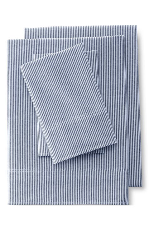 Cotton Oxford Stripe Bed Sheet Set