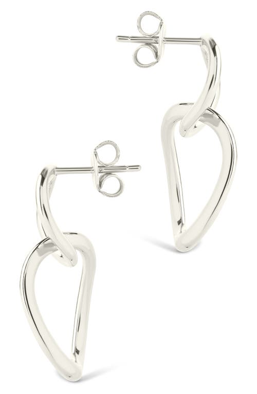 Sterling Forever Cruz Double Link Drop Earrings In Silver