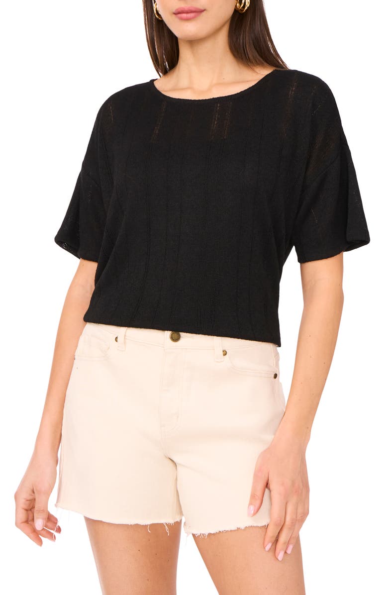 Vince Camuto Oversize Knit Top, Main, color, Rich Black