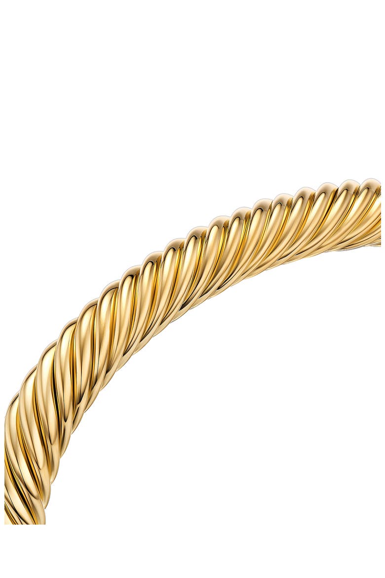 Men's Cable Cuff Bracelet in 18K Yellow Gold, 7mm, Alternate, color, 18K YELLOW GOLD