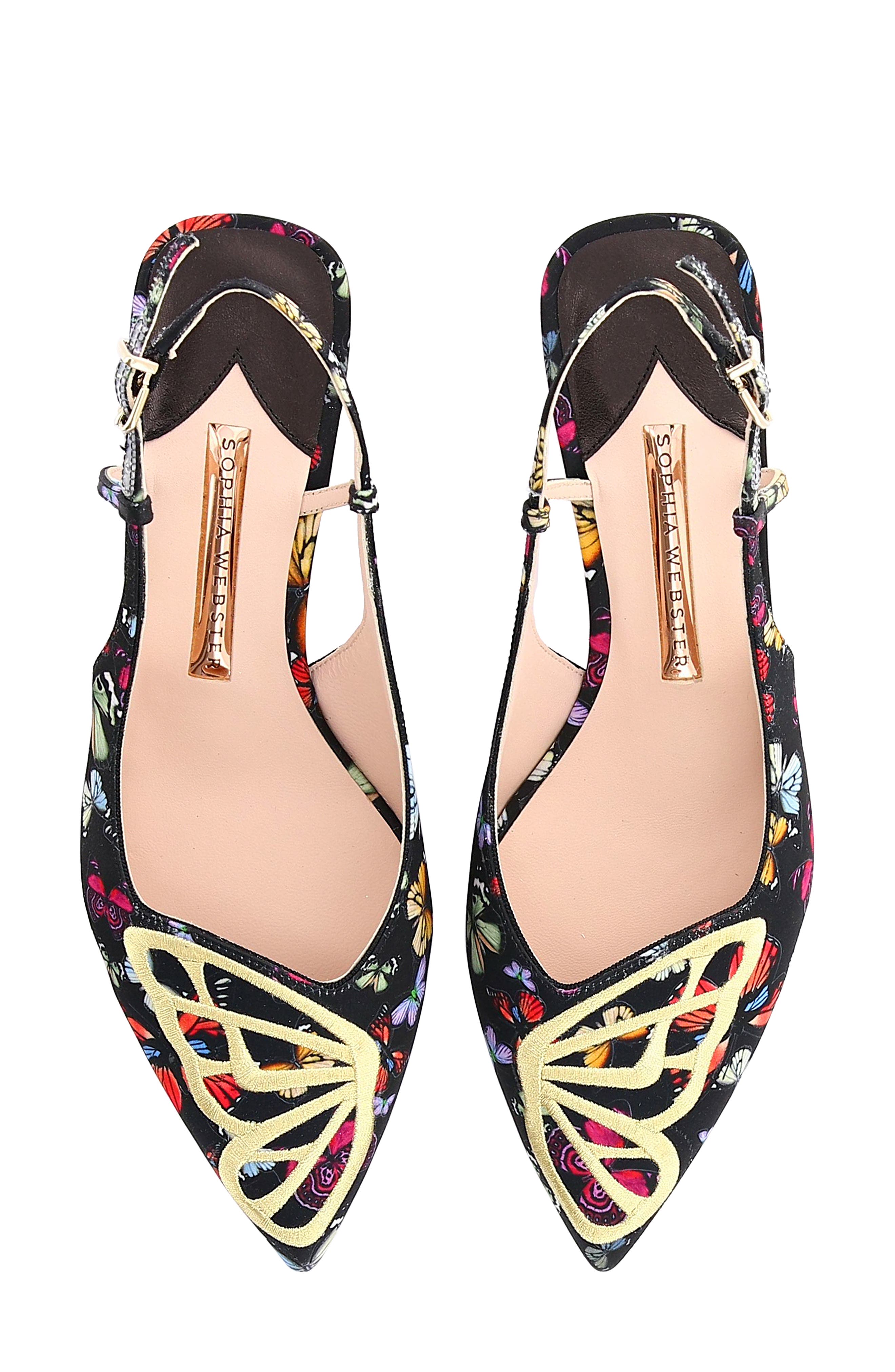 SOPHIA WEBSTER Butterfly Embellished Mismatched Slingback Sandals, Alternate, color, 