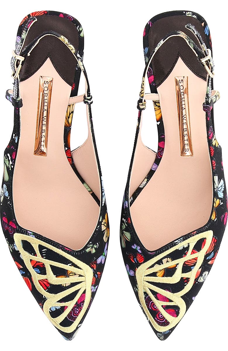 SOPHIA WEBSTER Butterfly Embellished Mismatched Slingback Sandals, Alternate, color,