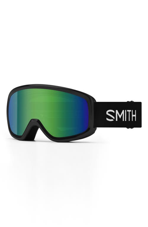 Shop Smith Snowday Low Bridge Snow Goggles In Black/green Sol-x Mirror