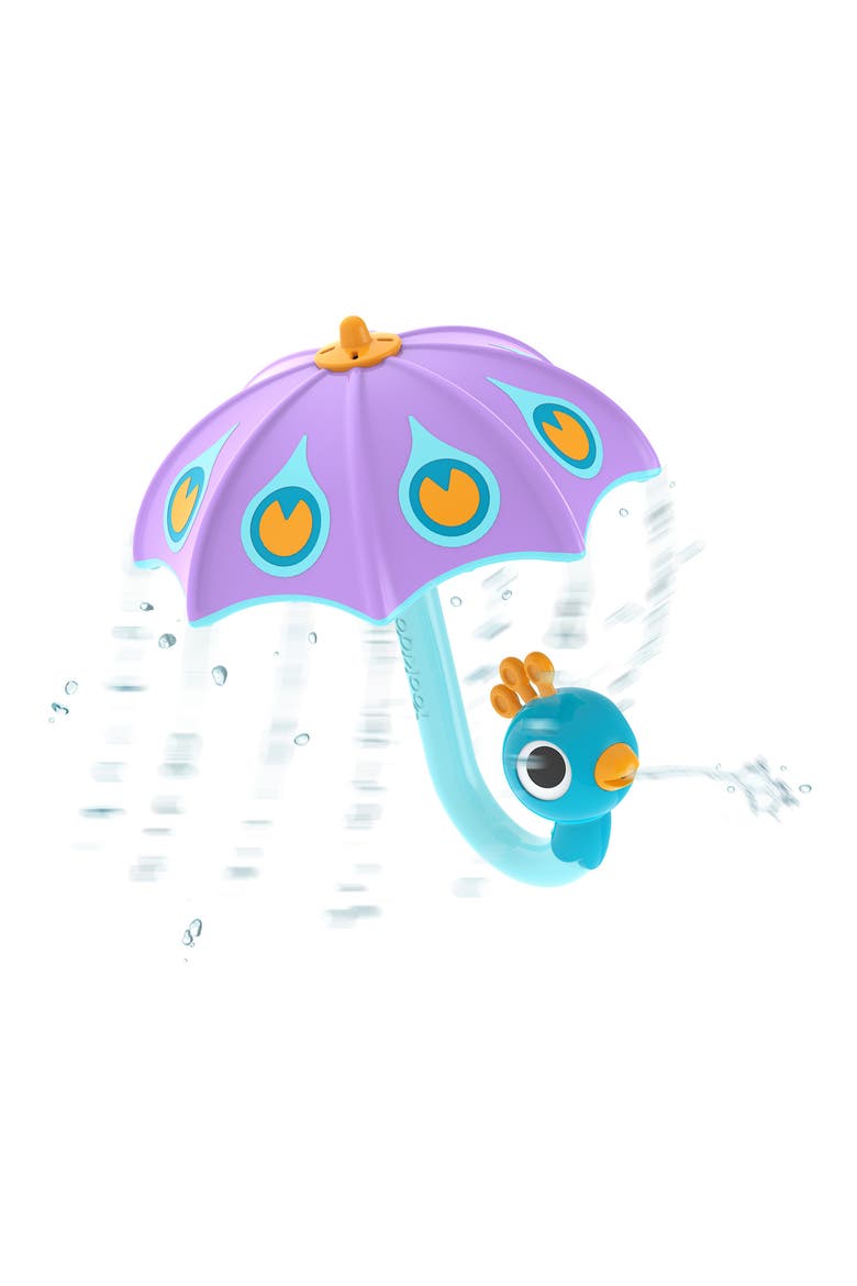 Fill & Rain Peacock Bath Toy, Main, color, PURPLE/ BLUE