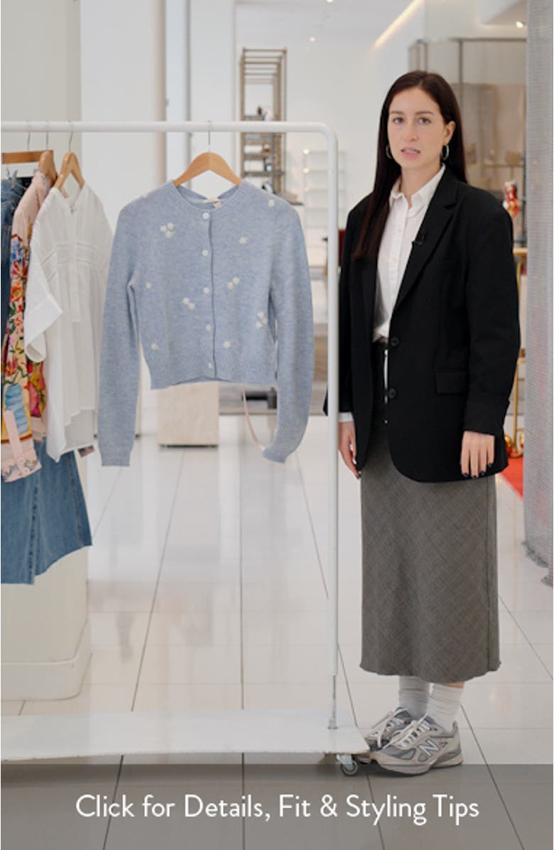 Atheia Flower Embroidered Wool Blend Cardigan, sales video thumbnail