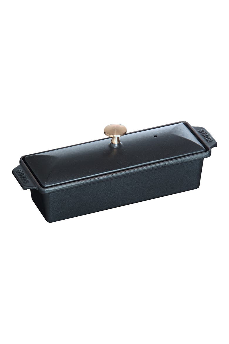 Enameled Cast Iron Large Terrine, Main, color, MATTE BLACK