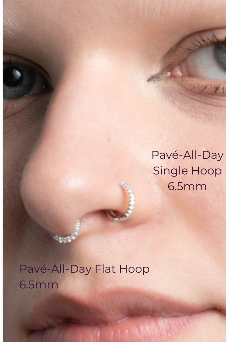 Pavé-All-Day Single Hoop, Alternate, color, Silver