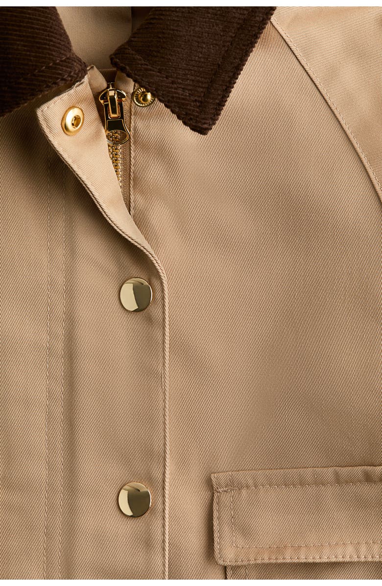 H&M Corduroy-collar Utility Jacket, Alternate, color, Beige