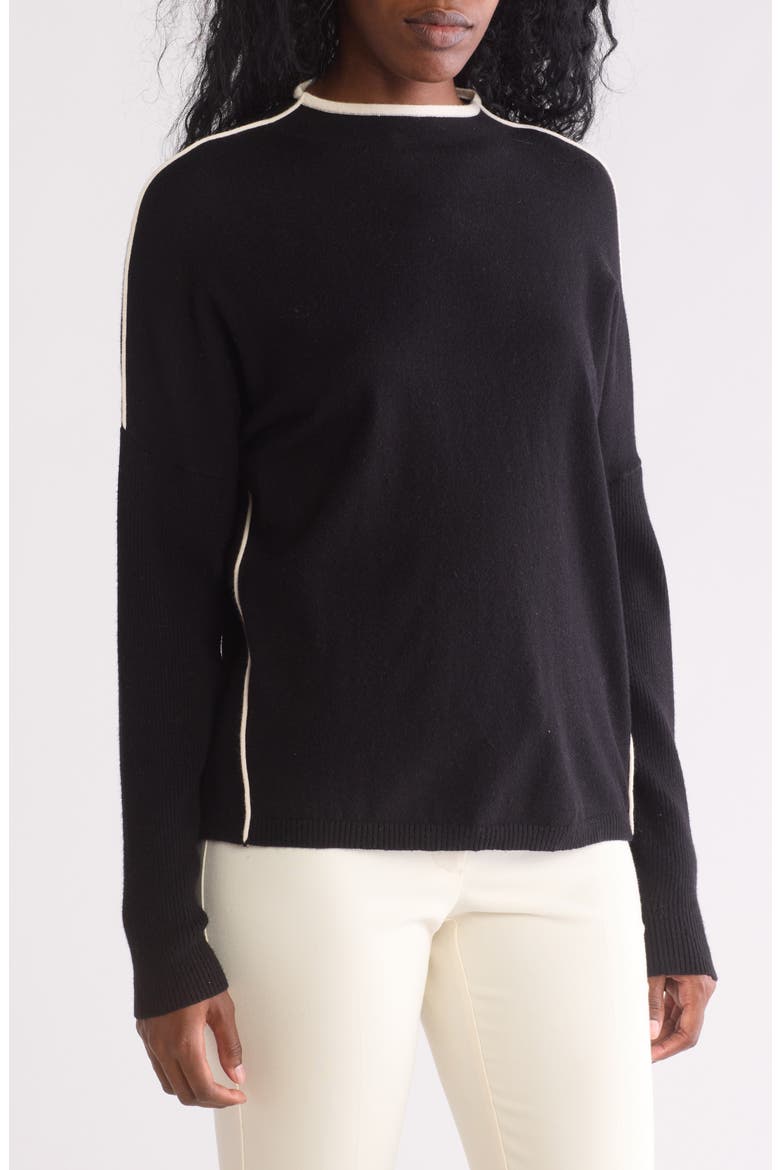 Tipped Sweater, Main, color, BLACK