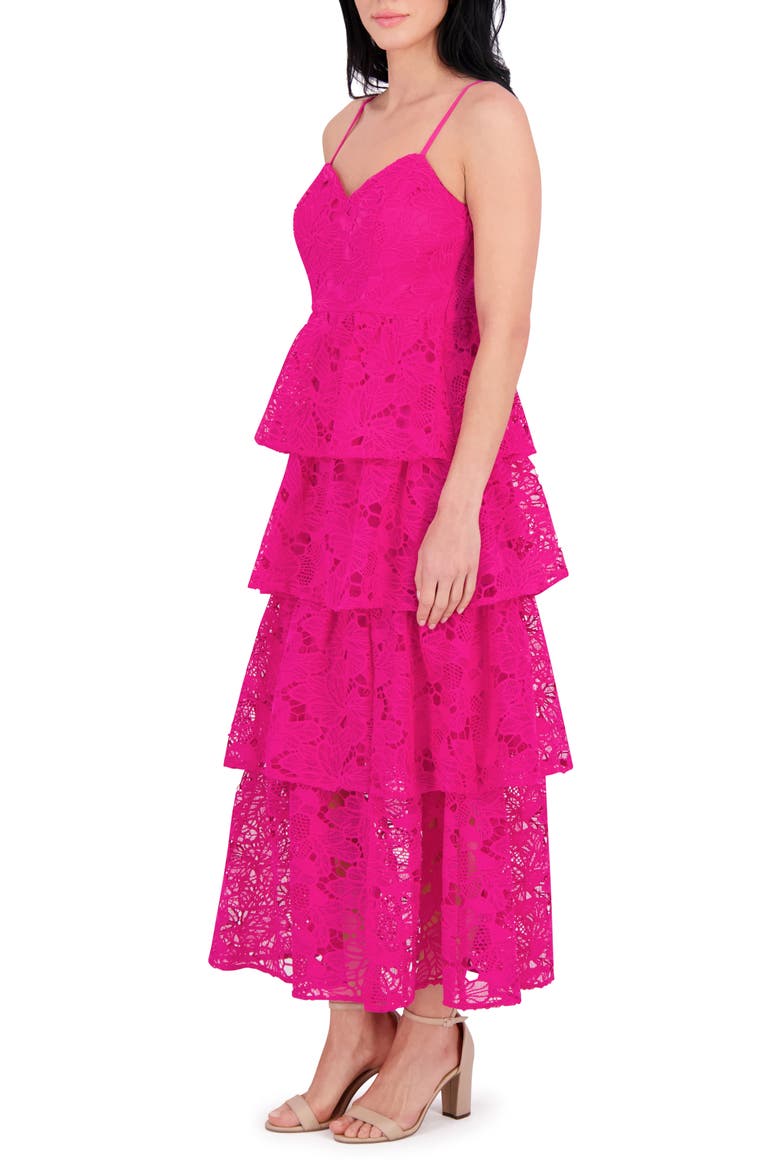 Embroidered Lace Maxi Dress, Alternate, color, HOT PINK
