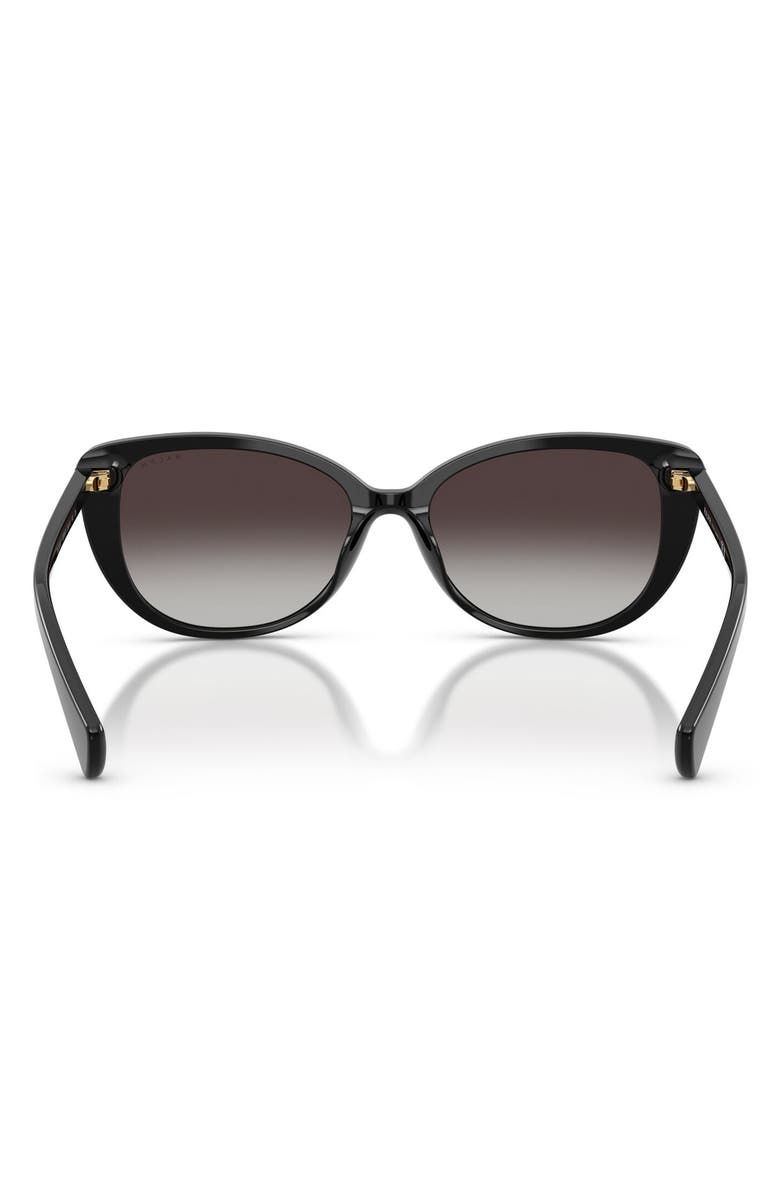 Ralph Lauren 56mm Gradient Butterfly Sunglasses, Alternate, color, Shiny Black / Gradient Grey