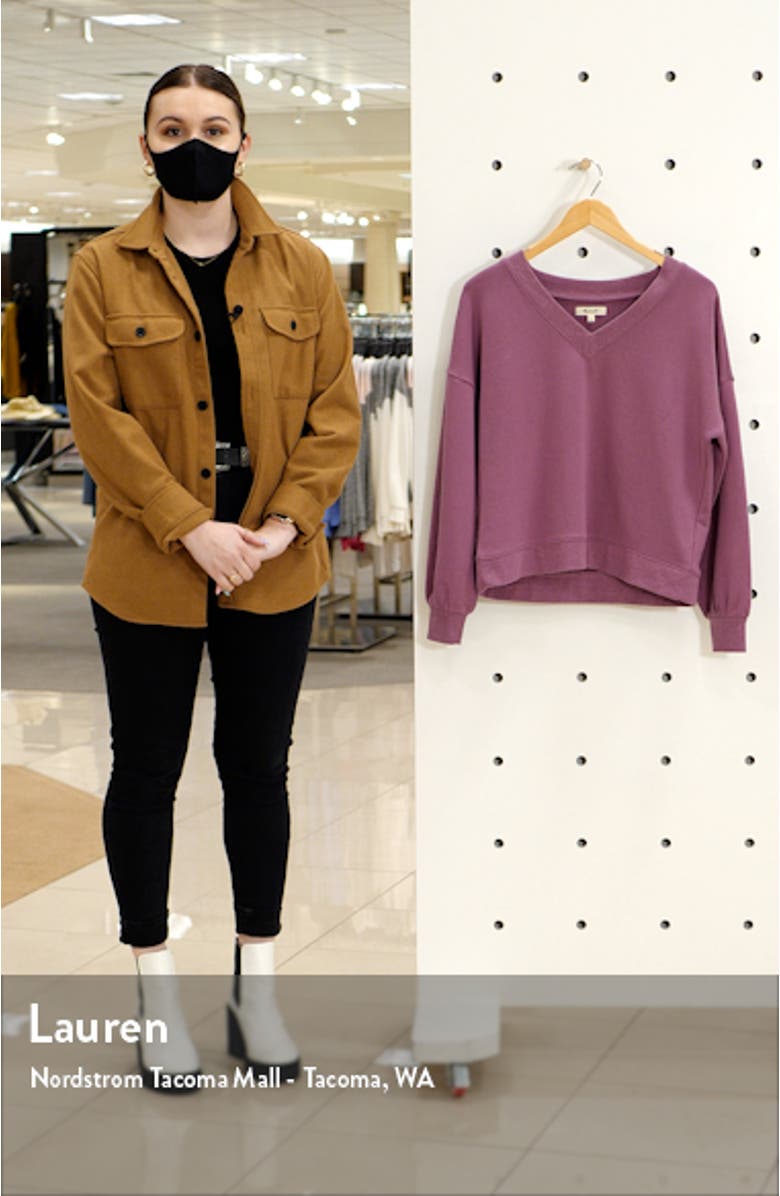 Hemp & Organic Cotton Blend V-Neck Sweatshirt, sales video thumbnail