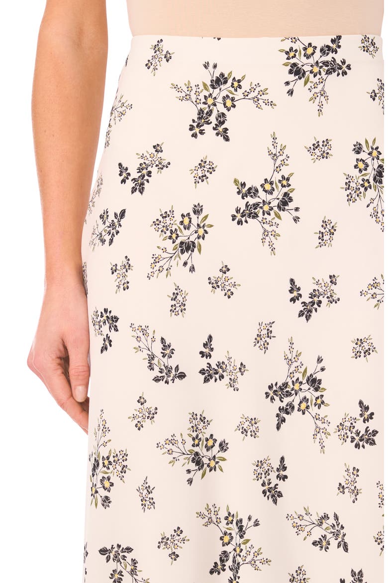 Bias Cut Satin Midi Skirt, Alternate, color, BUTTERCREAM