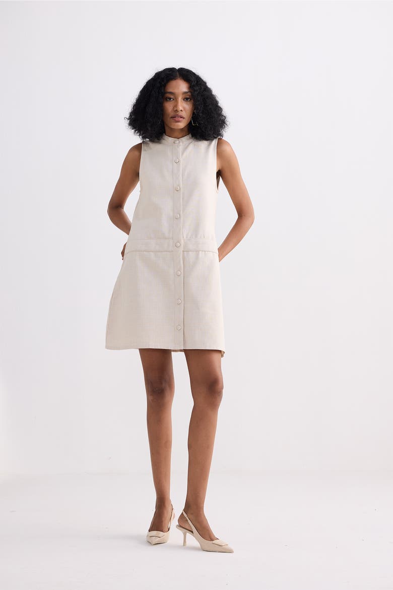 The Cotton Tweed Shift Dress, Alternate, color, Chestnut Twist