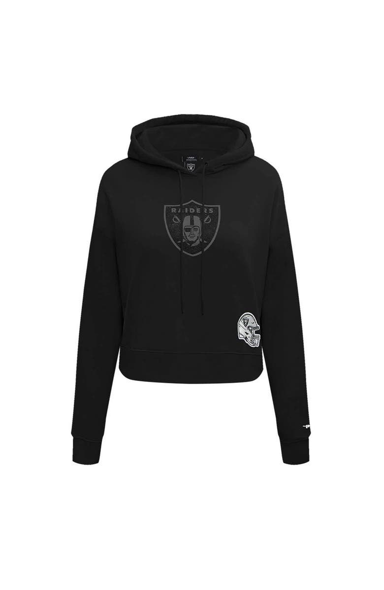 PRO STANDARD Women's Pro Standard Black Las Vegas Raiders Jeweled Cropped Pullover Hoodie, Alternate, color, 