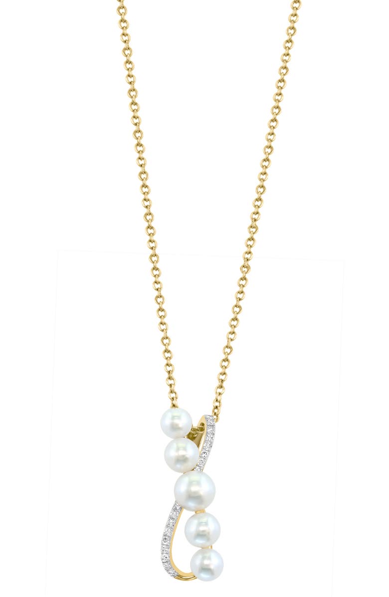 EFFY Diamond & Freshwater Pearl Pendant Necklace, Main, color, 