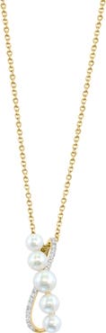 EFFY Diamond & Freshwater Pearl Pendant Necklace