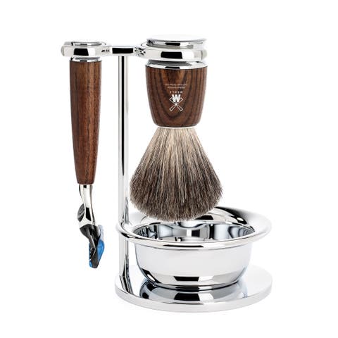 Rytmo Steamed Ash 4-Piece Pure Badger & Fusion Shaving Set
