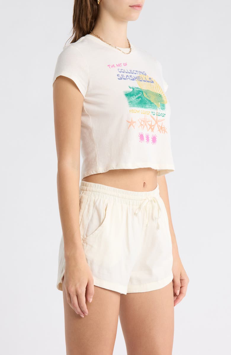 Billabong Coastal Adventures Crop Graphic T-Shirt, Alternate, color, White Cap