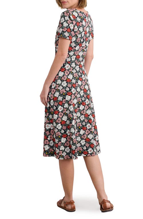 Seasalt Cornwall April Floral Stretch Organic Cotton Dress In Multi