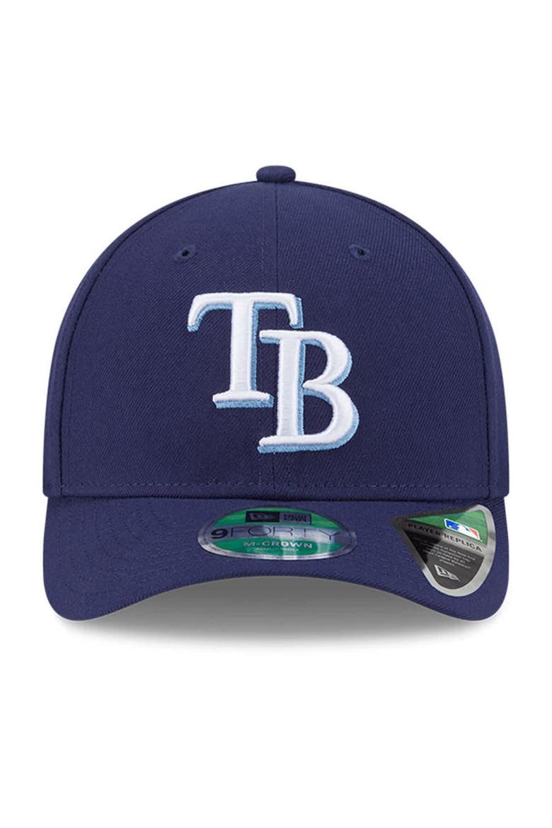 Men's New Era  Navy Tampa Bay Rays Player Replica 9FORTY Adjustable Hat, Alternate, color, Navy