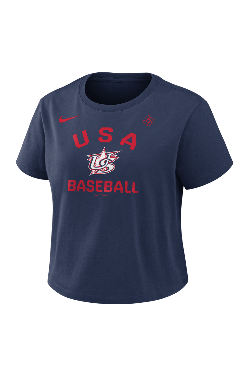 Nike Women's Nike Navy USA Baseball 2026 World Baseball Classic Mod Cropped T-Shirt, Alternate, color, Navy
