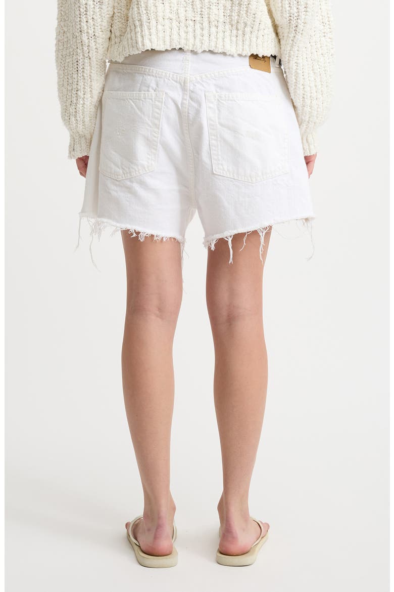Brooke Distressed Denim Shorts, Alternate, color, WHITE W/ MADRAS PATCHWORK