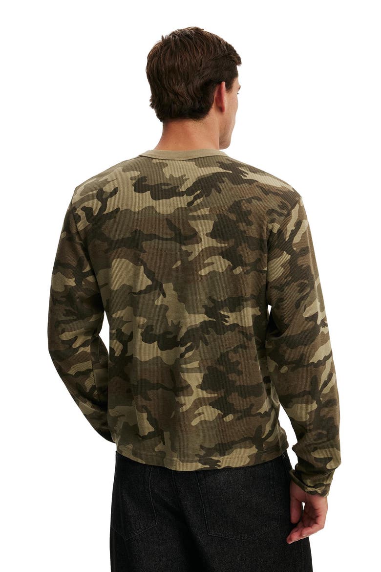 Men's Cropped Fit Textured Long Sleeve, Alternate, color, Camo Waffle