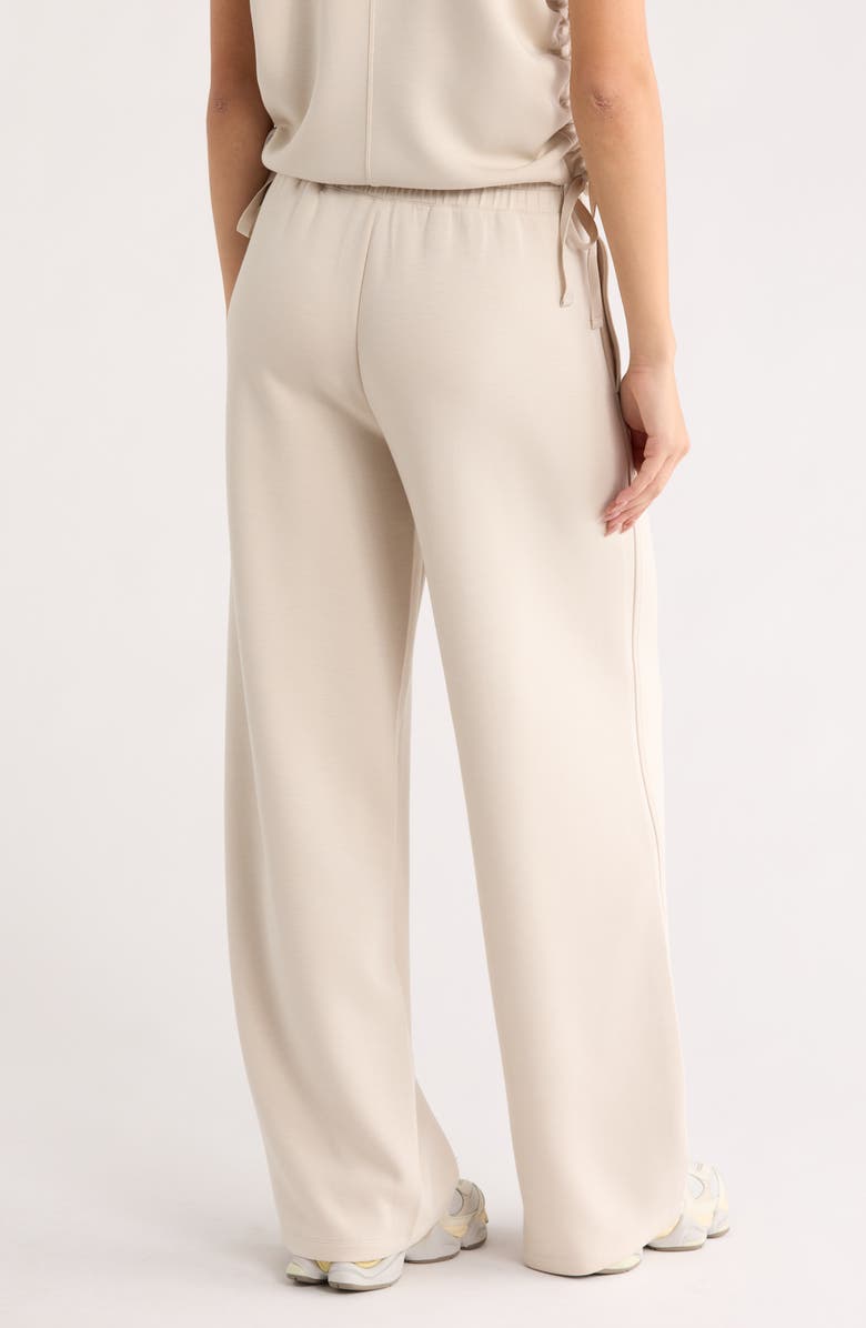 Z by Zella Whisper Knit High Waist Wide Leg Pants, Alternate, color, Grey Moonbeam