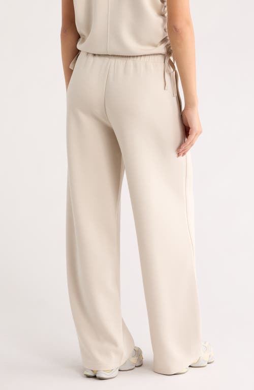 Z By Zella Whisper Knit High Waist Wide Leg Pants In Neutral