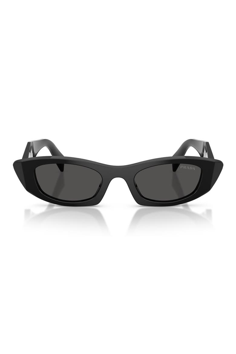 50mm Oval Sunglasses, Main, color, BLACK / DARK GREY