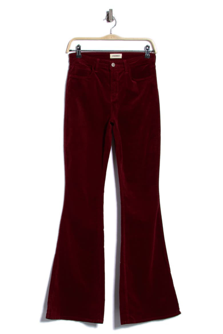 Marty High Waist Velvet Flare Leg Jeans, Alternate, color, DARK SYRAH