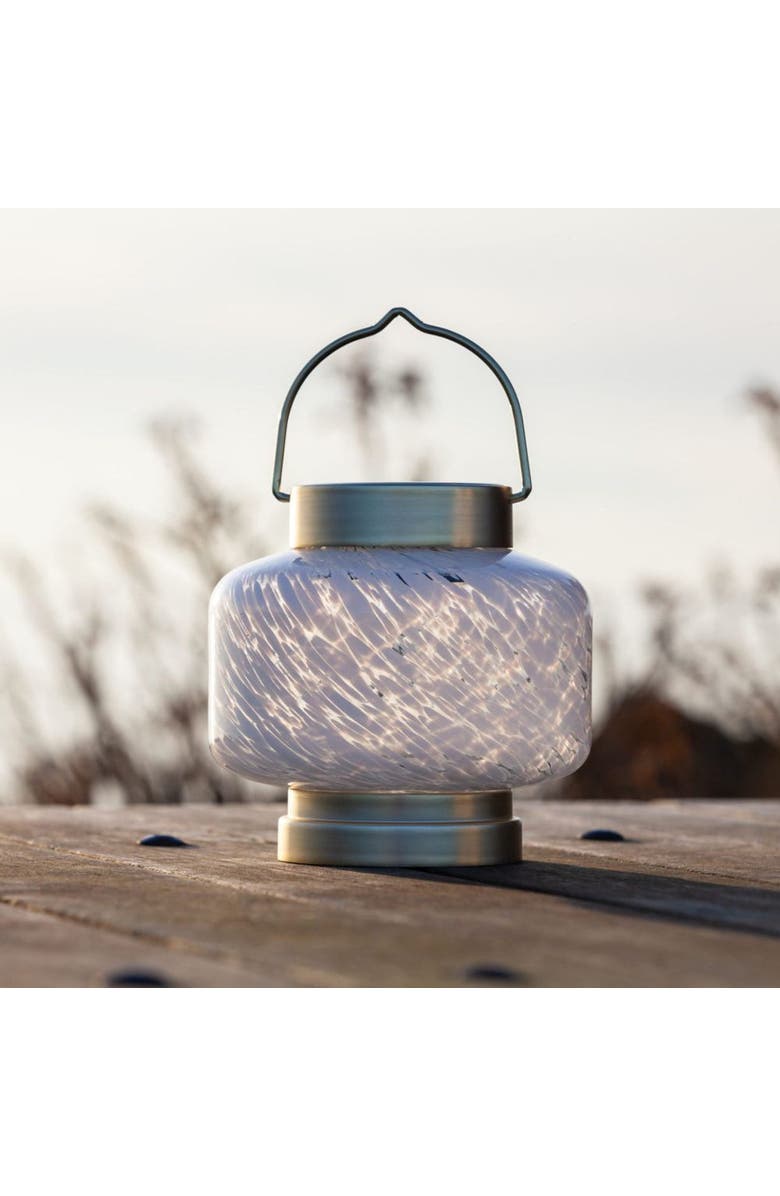 Allsop Home & Garden Boaters Solar Lanterns Square Handblown Glass, Alternate, color, Clear