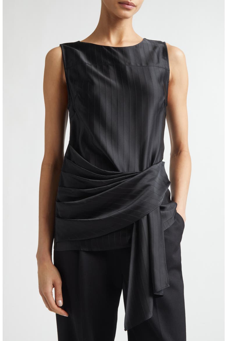 Fonda Draped Asymmetric Top, Main, color, BLACK