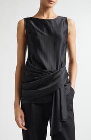 LOULOU DE SAISON Fonda Draped Asymmetric Top