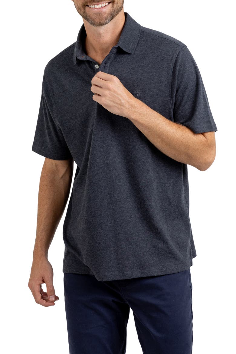 Heathered Jersey Polo, Alternate, color, CHARCOAL