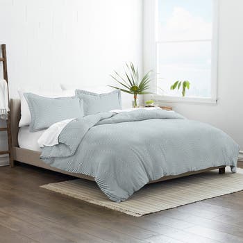 HOME SPUN Premium Ultra Soft Modern Diagonal 3-Piece Duvet Cover Set