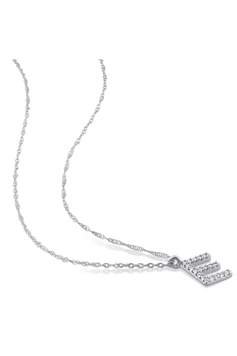 Diamond Initial Pendant Necklace 14k, Alternate, color, E
