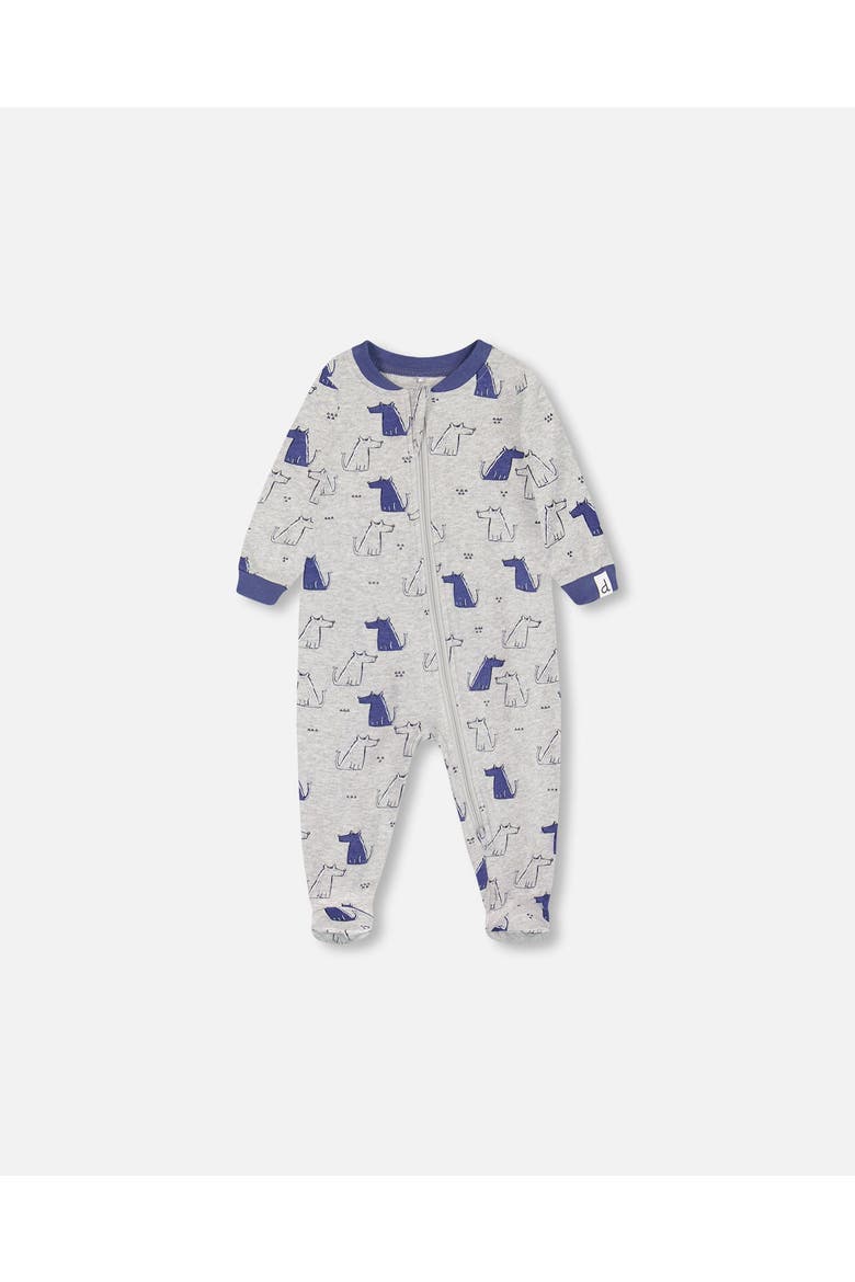 Baby Boy's Organic Cotton One Piece Pajama Grey Mix Printed Dogs, Main, color, Grey Mix Printed Dogs