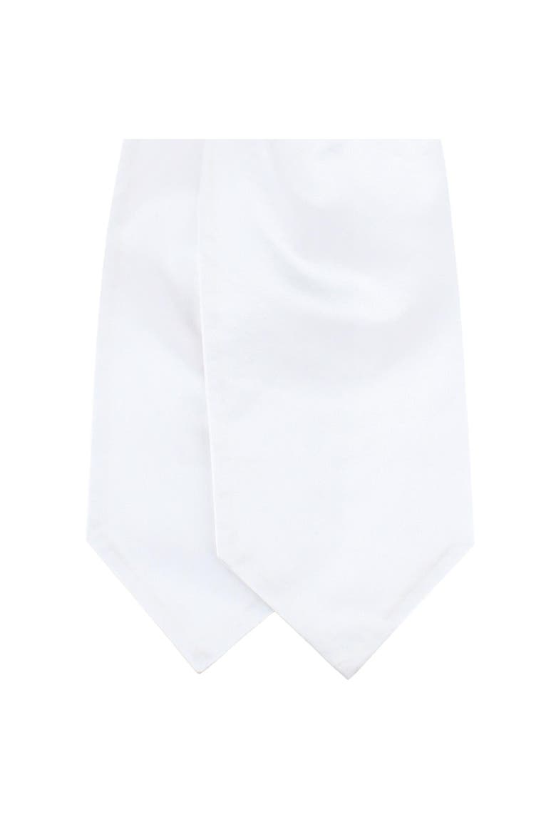 Grant Solid Colored Silk Ascot, Alternate, color, White