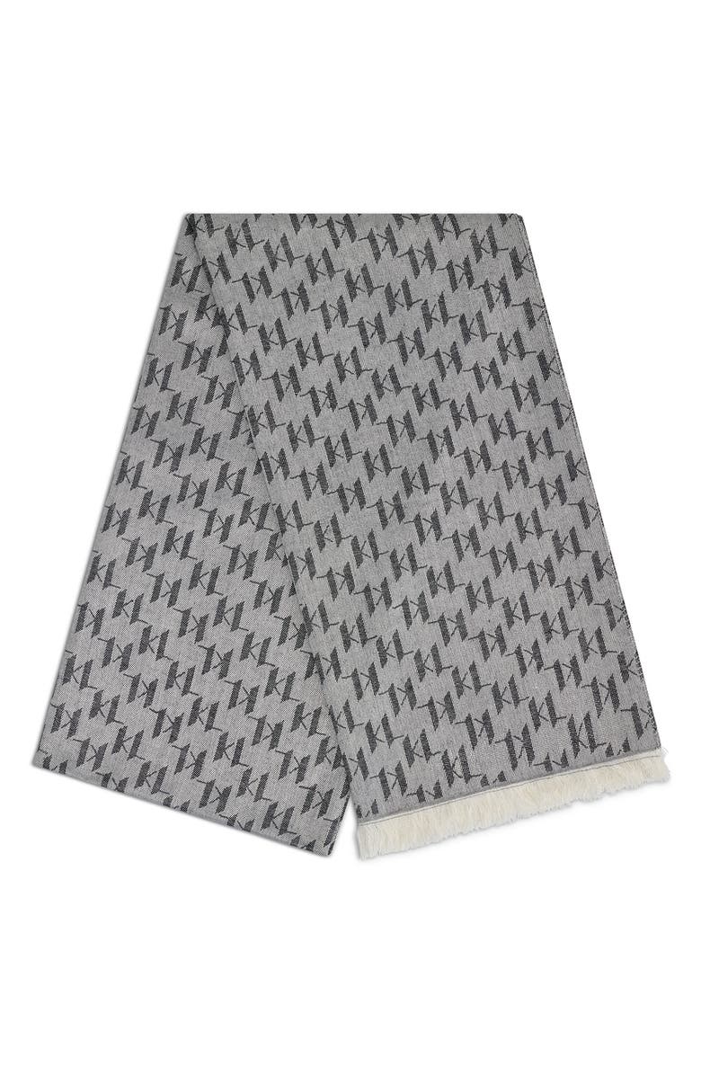 KARL LAGERFELD PARIS Logo Pashmina, Alternate, color, Black